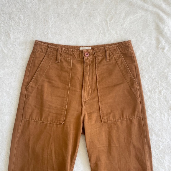 Doen The Wilder Pants Wide Leg High Rise Orange Brown Size 28 - Picture 2 of 12